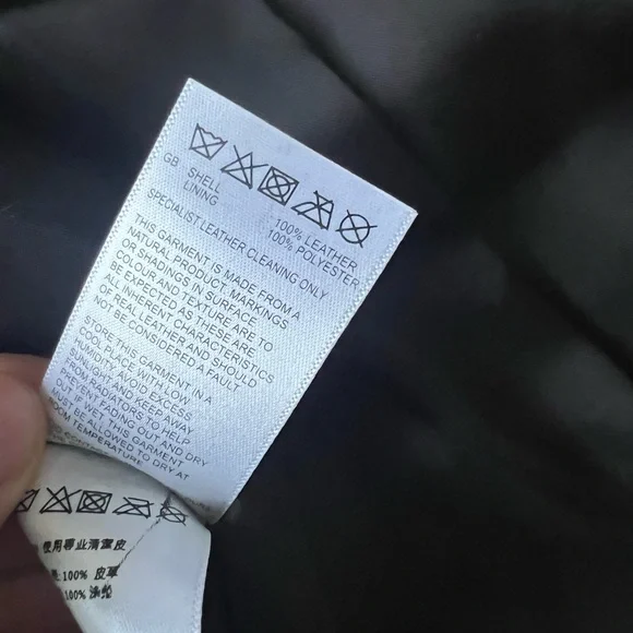 Reiss vintage elegant black leather coat with button front size XSmall - Picture 5 of 14